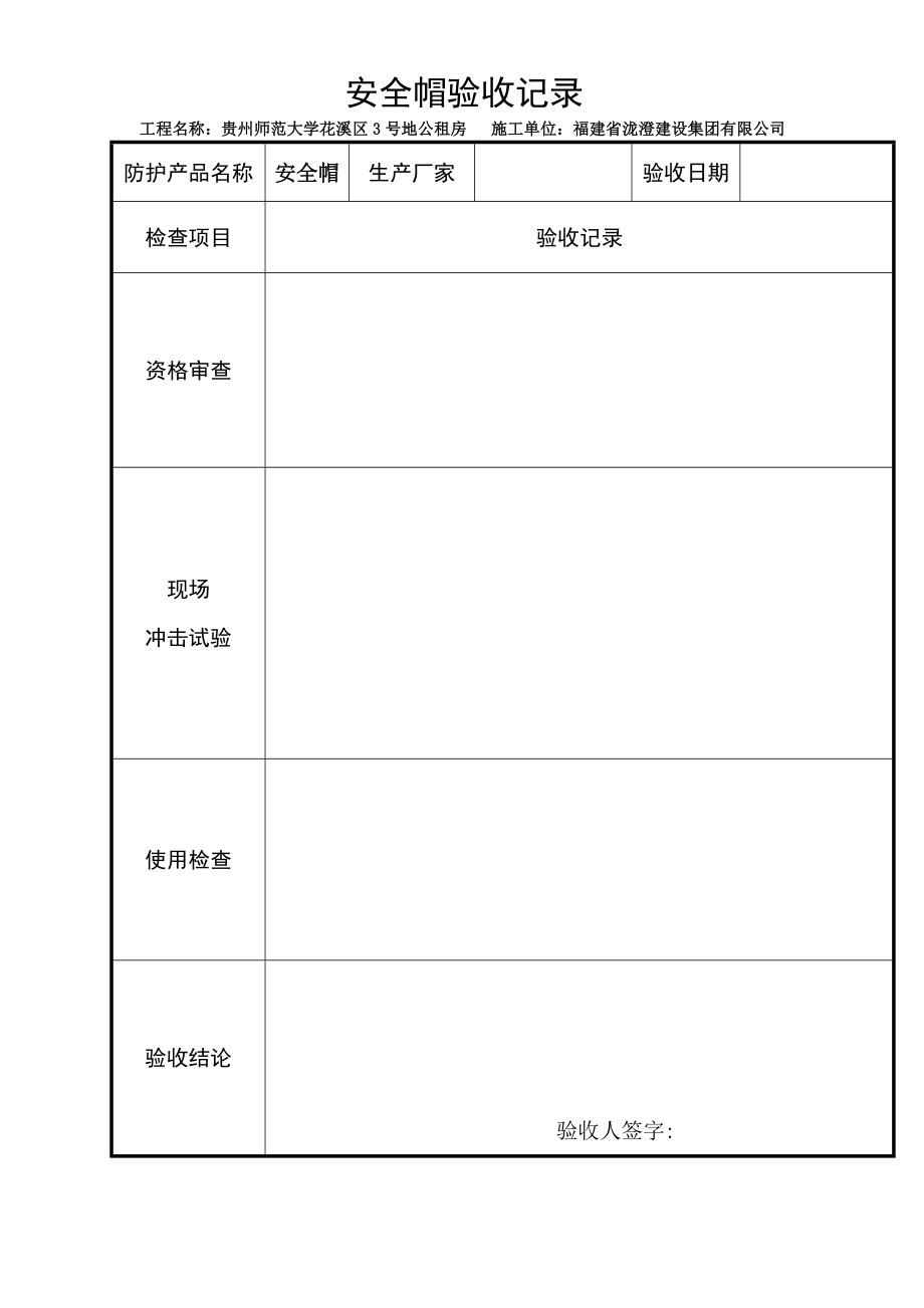 安全帽、安全带验收记录.doc_第2页