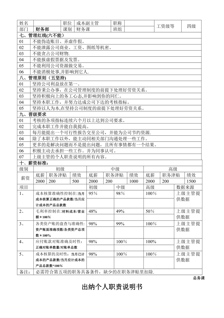 财务课个人职责说明书.doc_第2页