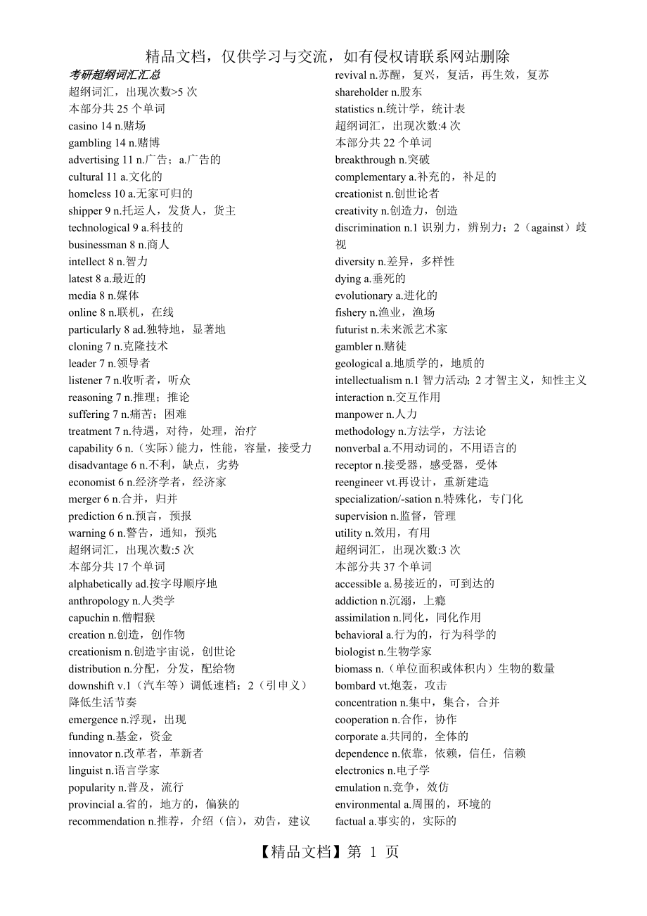 考研超纲词汇汇总.doc_第1页