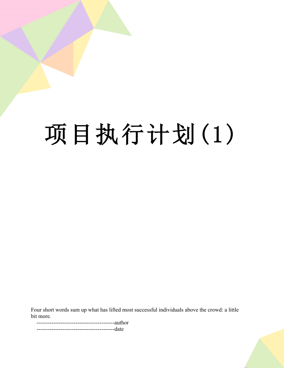 项目执行计划(1).doc_第1页