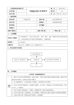 电商部平面设计师岗位工作说明书.doc