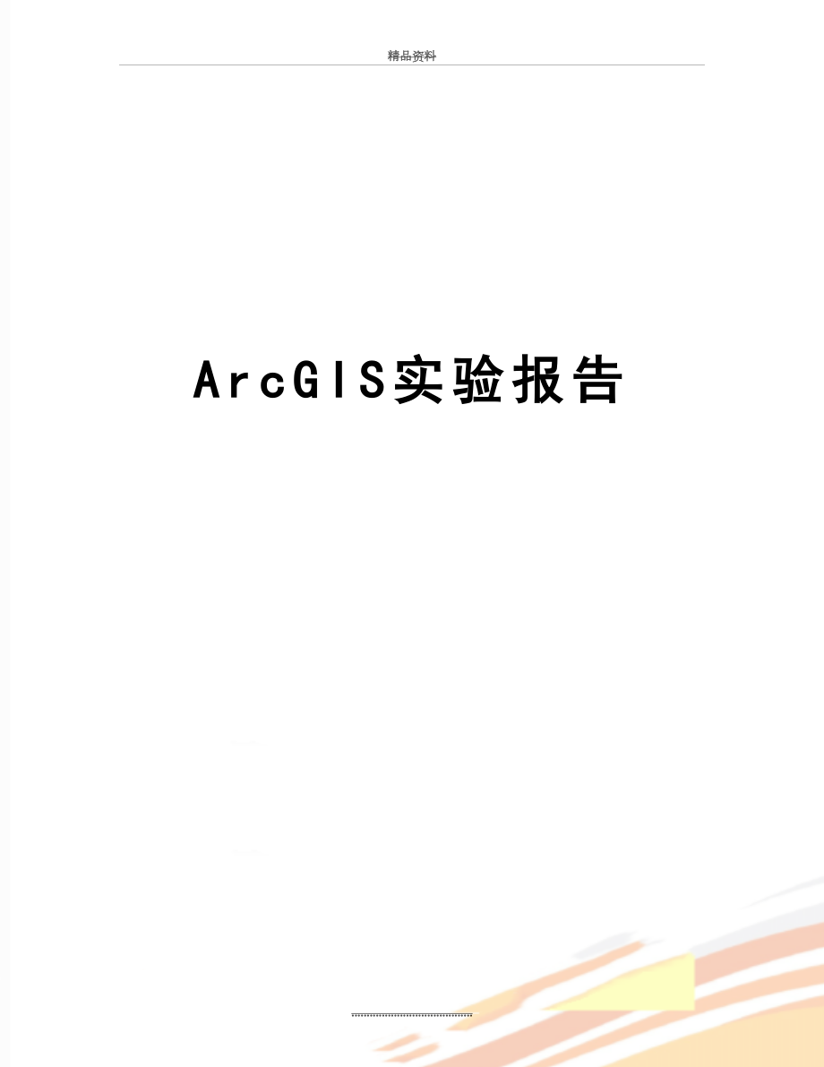 最新ArcGIS实验报告.doc_第1页