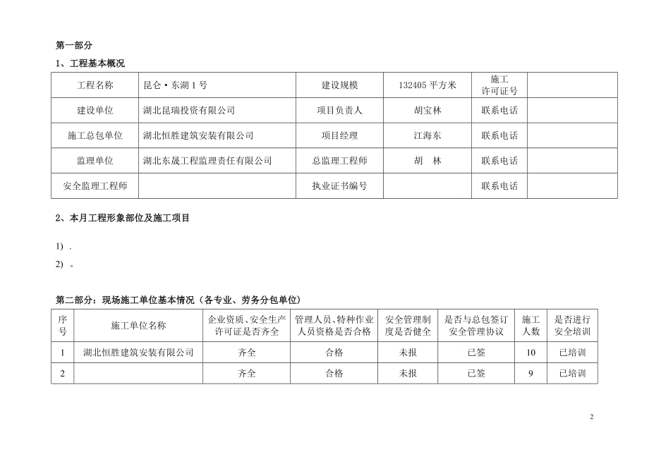 安全监理月报(样本).doc_第2页