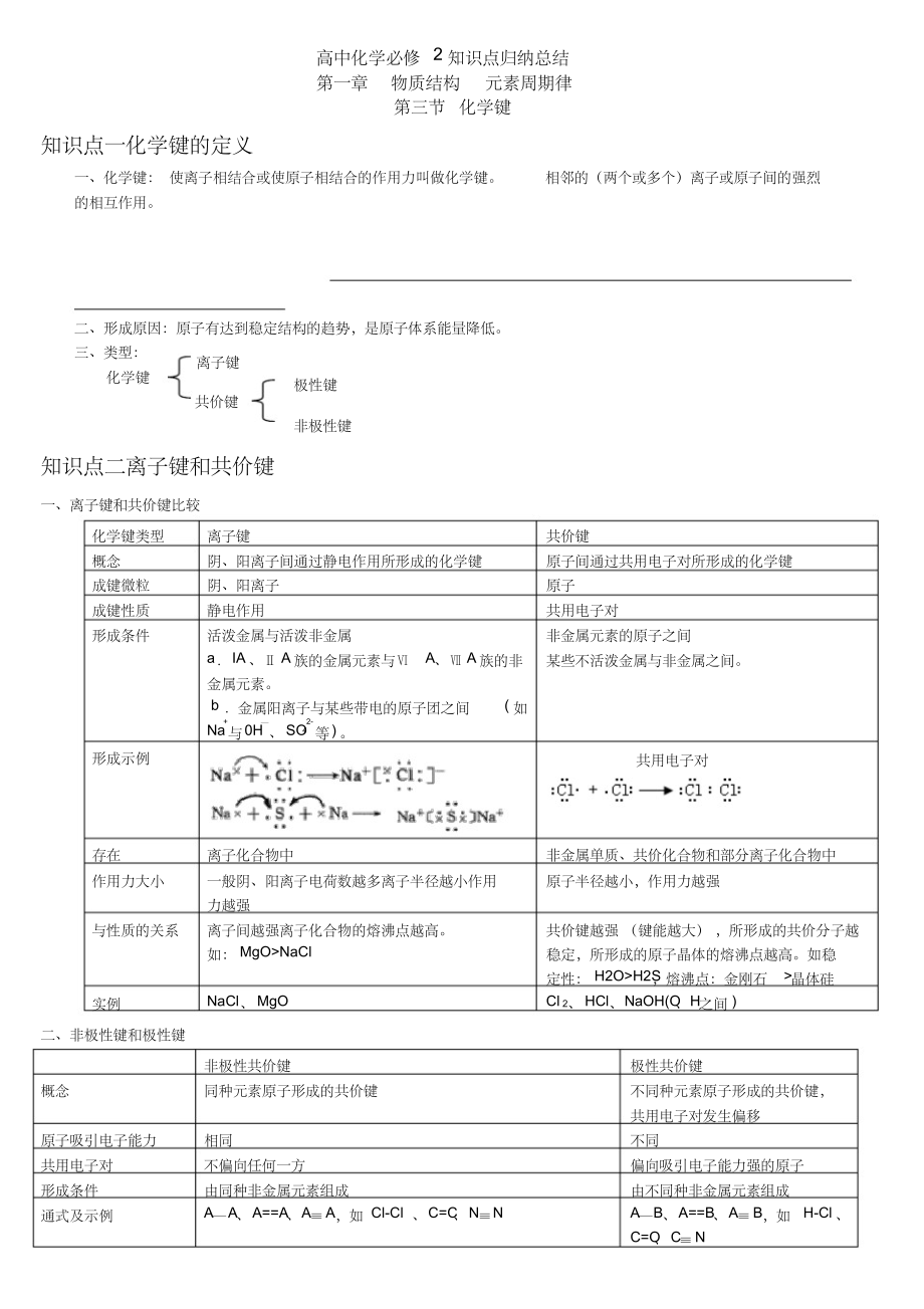 第一章第三节化学键知识点归纳总结.doc_第1页