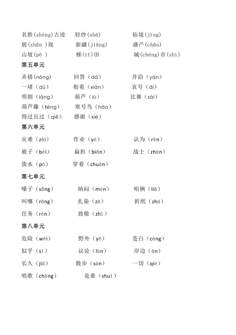 部编二年级语文易读错的字和多音字整理归类(1).doc_第2页