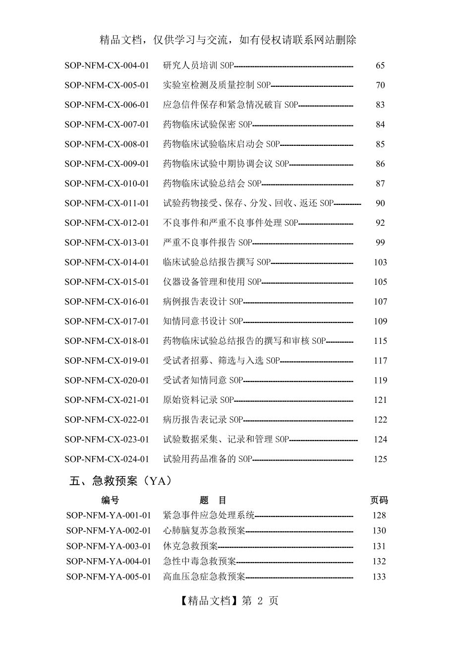 药物临床试验应急预案、管理制度和SOP.doc_第2页