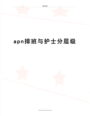 最新apn排班与护士分层级.doc