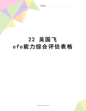 最新22 吴国飞 cfo能力综合评估表格.doc