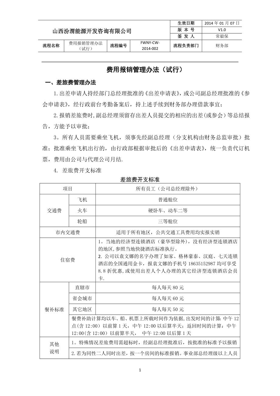 费用报销管理办法(试行).docx_第1页