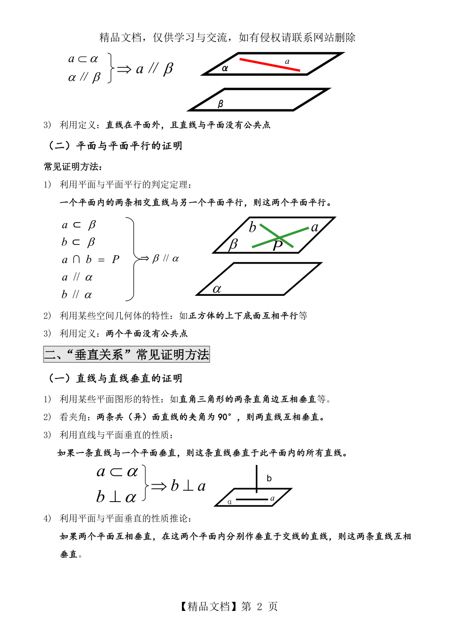 空间几何—平行垂直证明(高一).doc_第2页