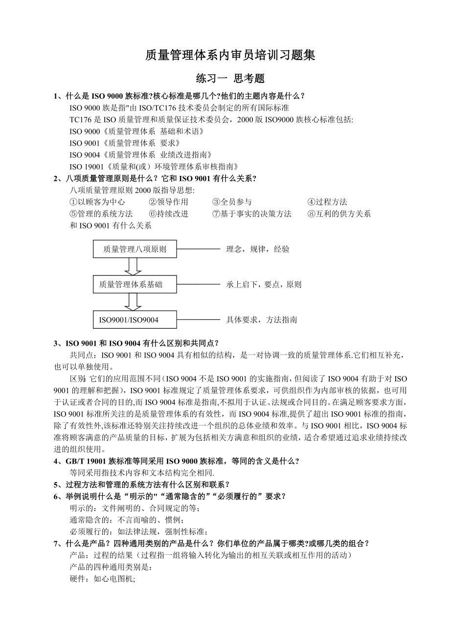 质量管理体系内审员培训习题集(1).doc_第1页