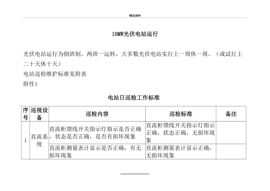 最新10MW光伏电站运维记录表.doc_第2页