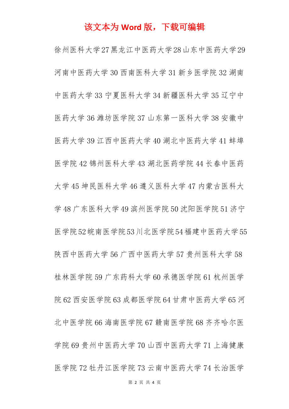 2022年中国医药类大学排名.docx_第2页