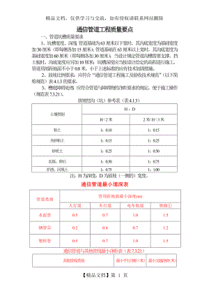 通信管道工程质量要点.doc