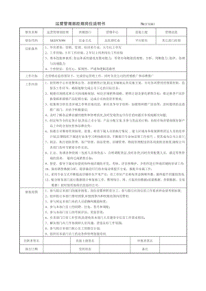 运营管理部经理岗位说明书.doc