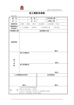 员工离职申请表格式55420.doc