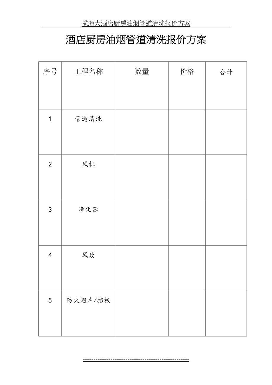 酒店厨房油烟管道清洗报价方案.doc_第2页