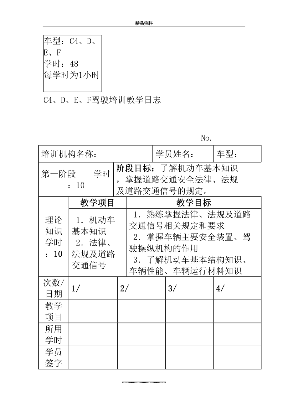 最新C4、D、E、F驾驶培训教学日志.doc_第2页