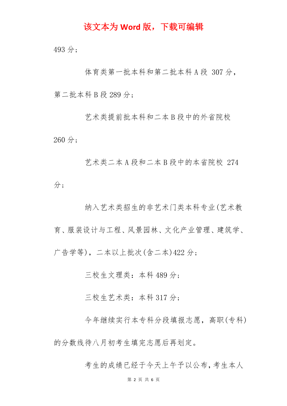 2022上饶体育高考本科分数线已公布.docx_第2页