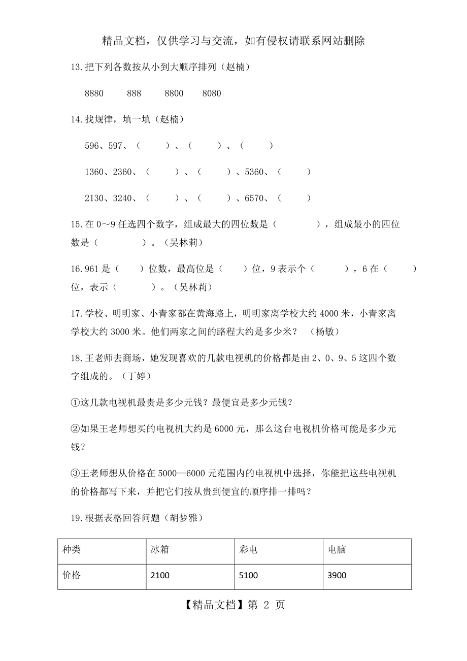 苏教版小学数学二年级下册第四单元易错题.docx_第2页