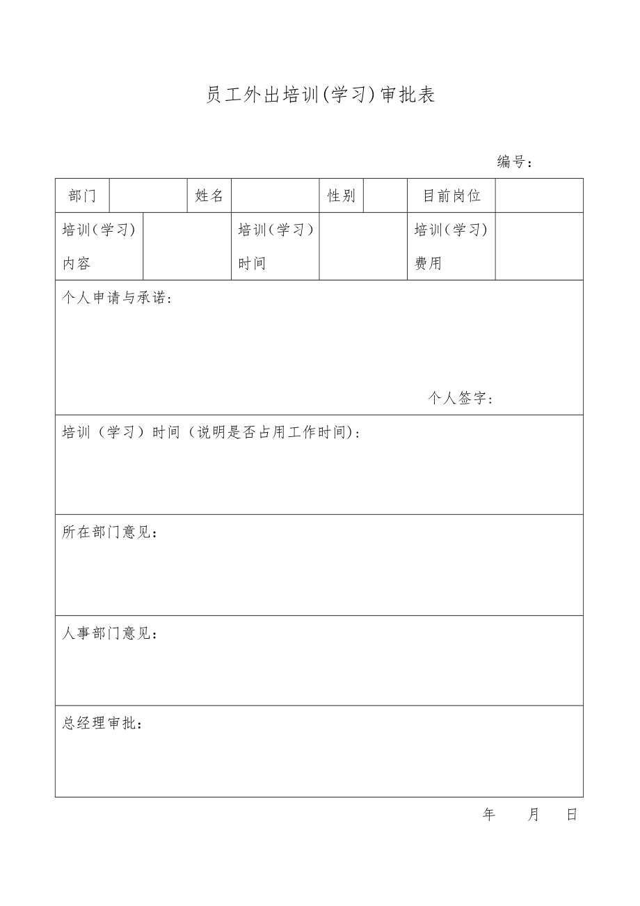 员工外出培训(学习)审批表.doc_第1页