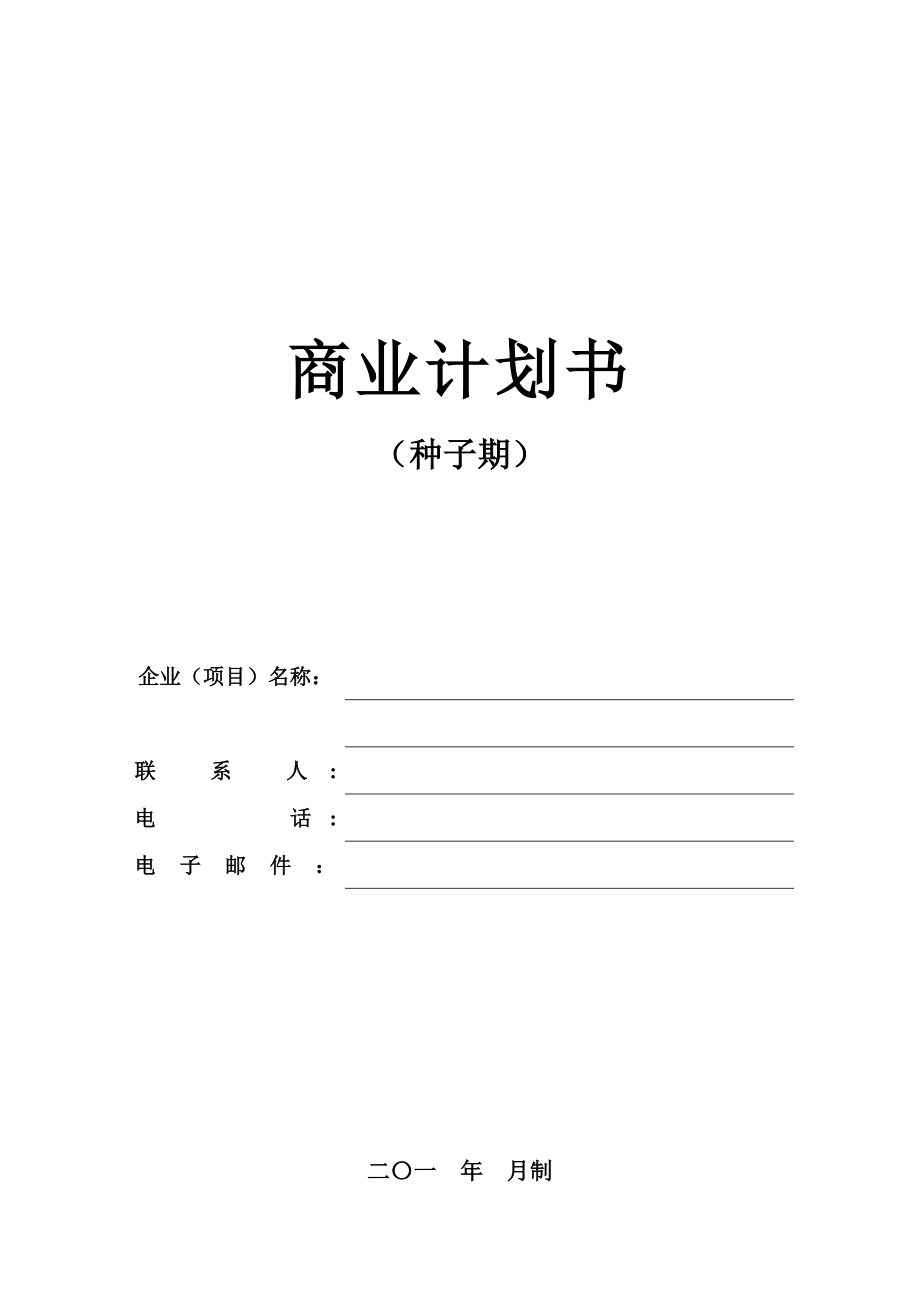 商业计划书(种子期).doc_第1页