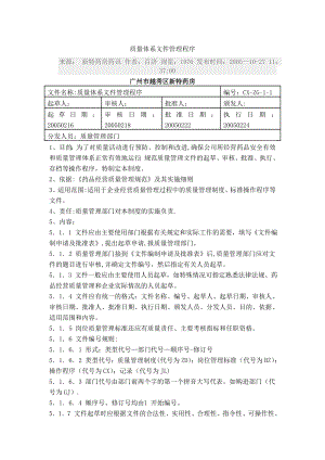 质量体系文件管理程序.doc