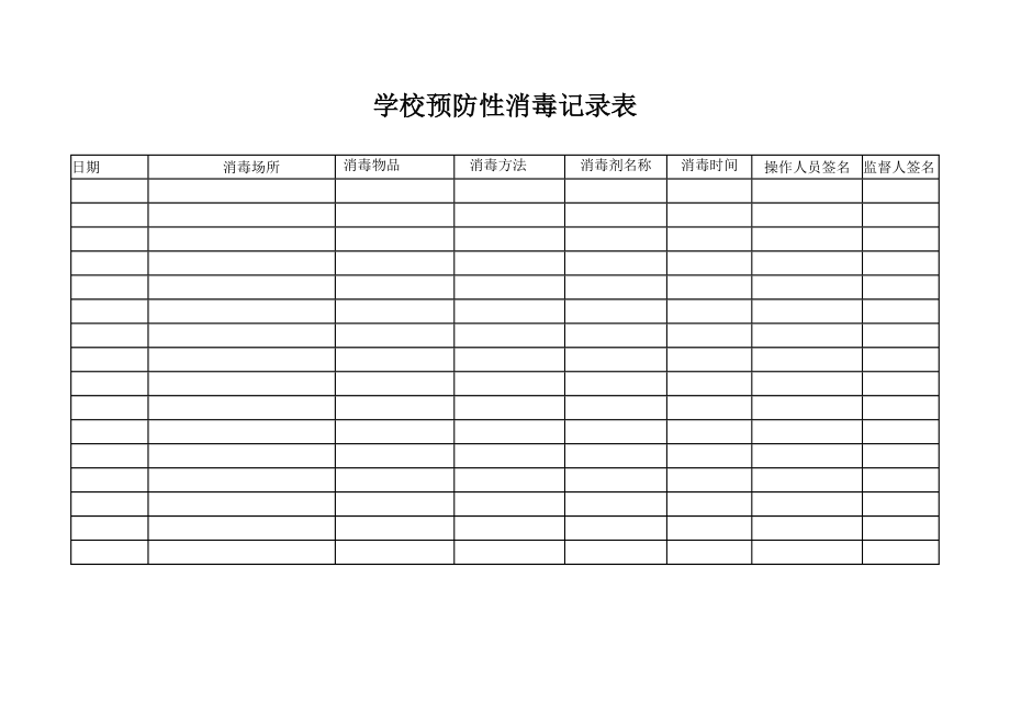 学校预防性消毒记录表16604.doc_第1页