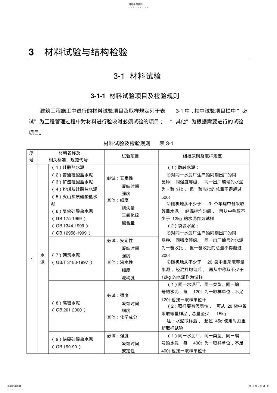 2022年材料试验项目及检验规则讲义 .pdf_第1页