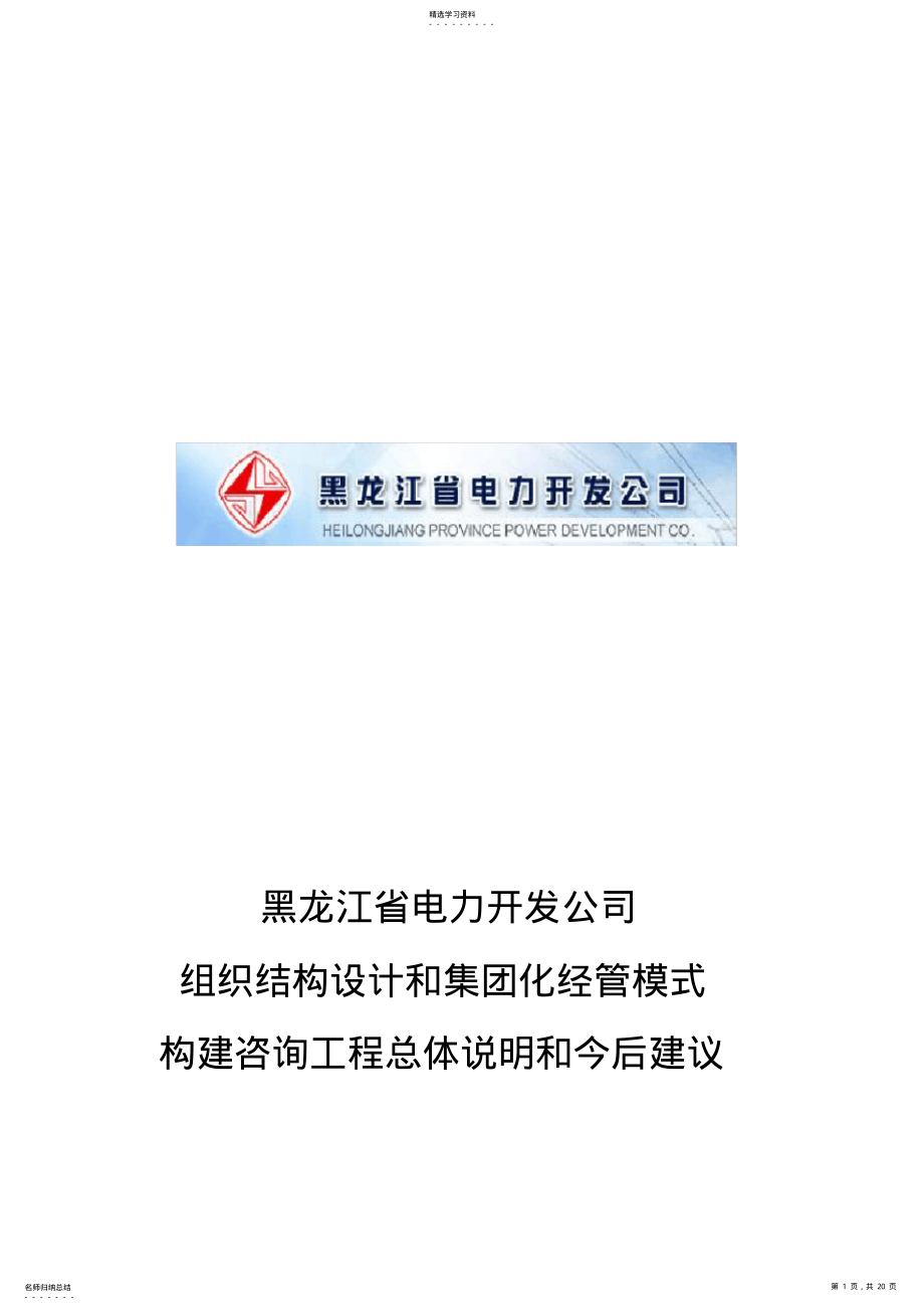 2022年某公司组织结构设计和管理模式构建说明 .pdf_第1页