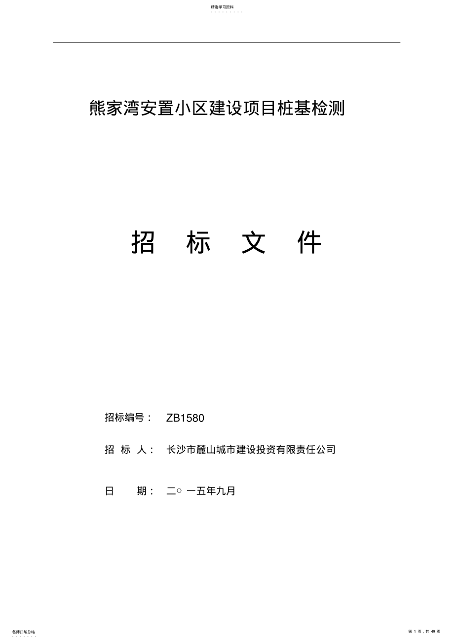 2022年某安置小区建设项目桩基检测招标文件 .pdf_第1页