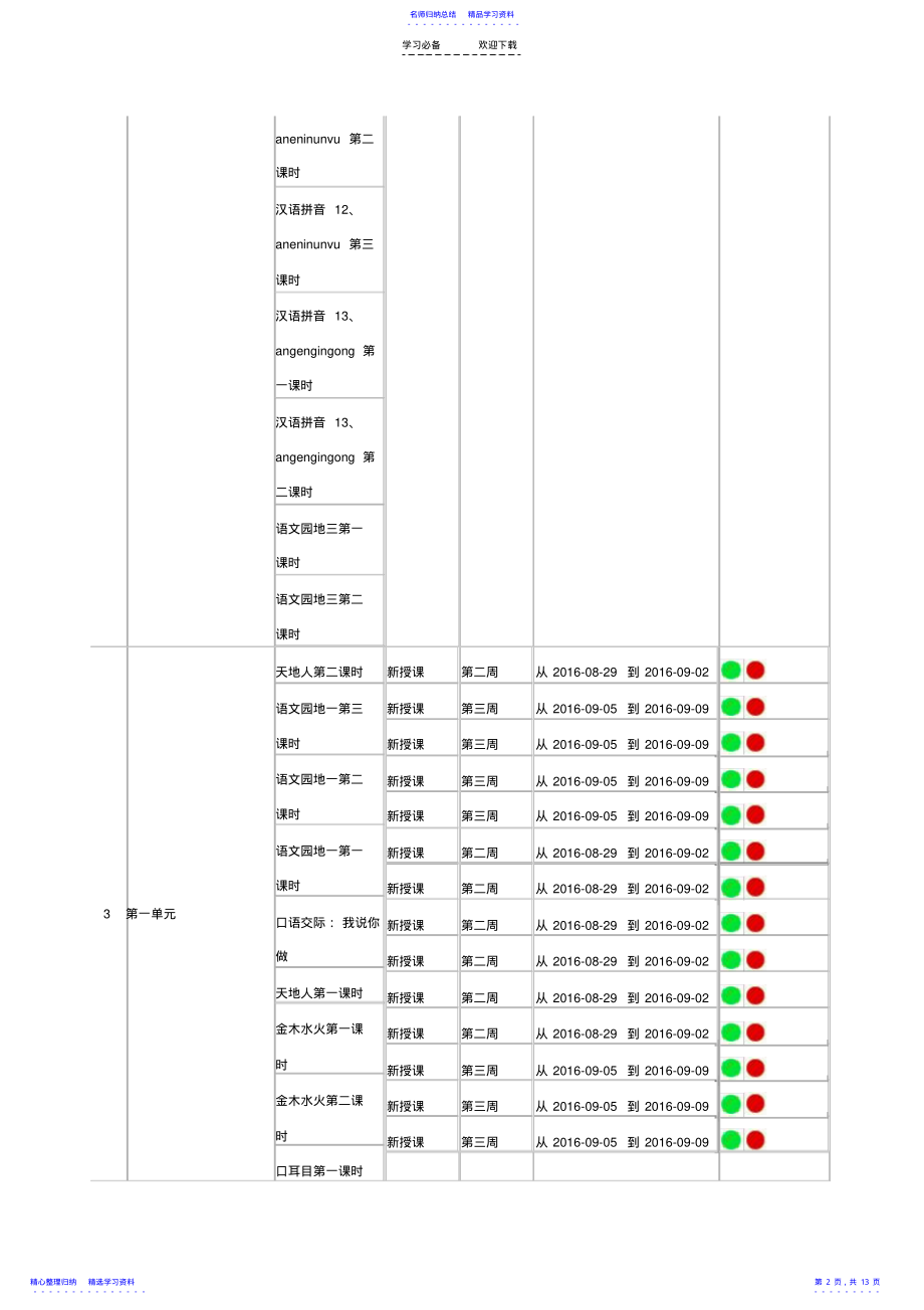 2022年一上电子教案课时安排及教学进度表 .pdf_第2页