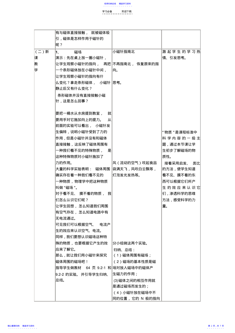 2022年《磁场》教学设计 .pdf_第2页