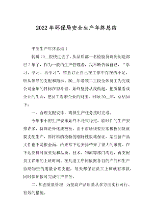 2022年环保局安全生产年终总结.docx