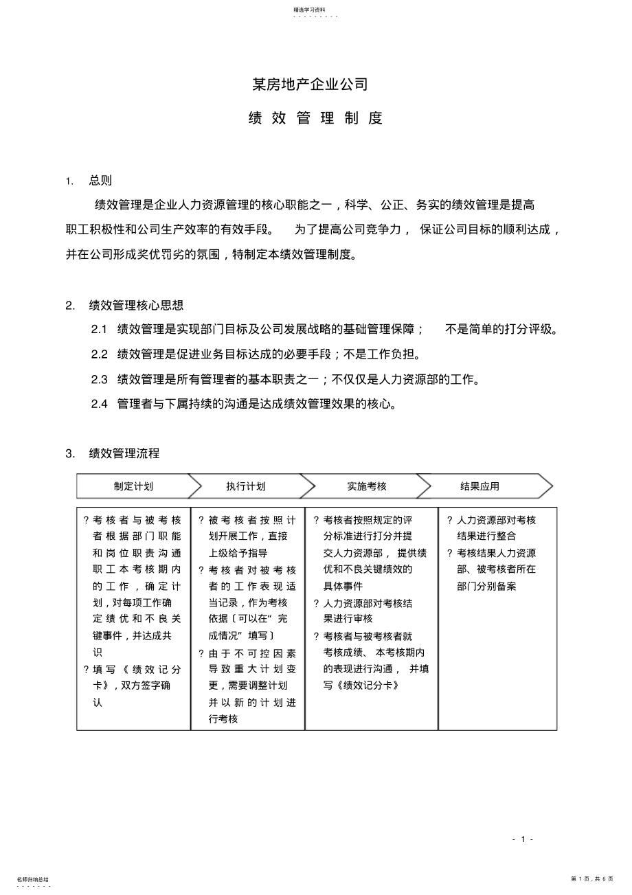 2022年某房地产企业绩效考核制度-------DOC .pdf_第1页