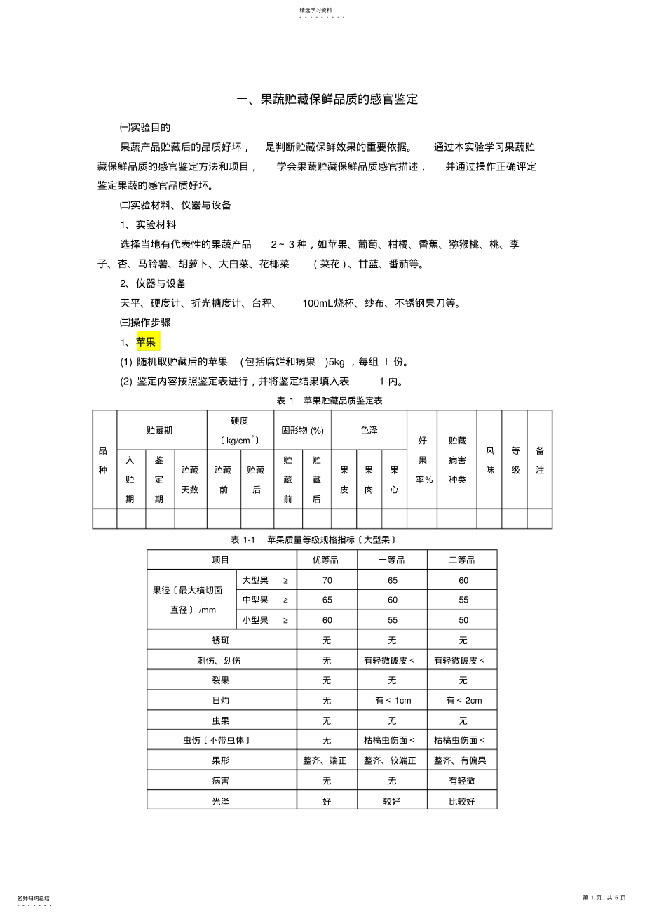 2022年果蔬贮藏保鲜品质的感官鉴定 .pdf_第1页