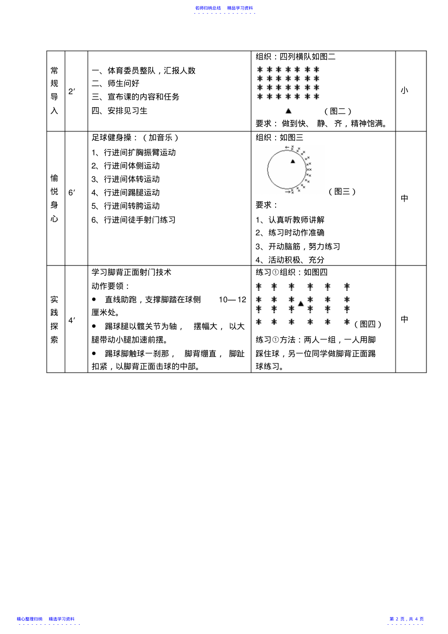 2022年《足球脚背正面射门》教案 .pdf_第2页