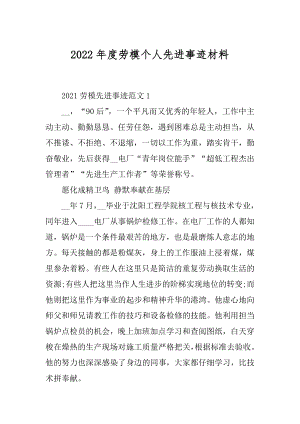 2022年度劳模个人先进事迹材料.docx