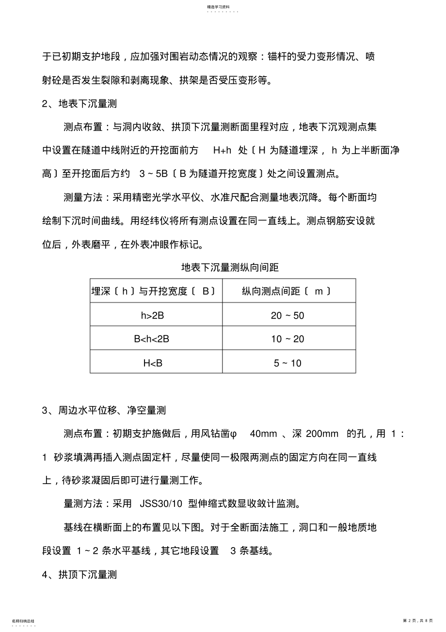 2022年果园屯隧道监控量测方案 .pdf_第2页