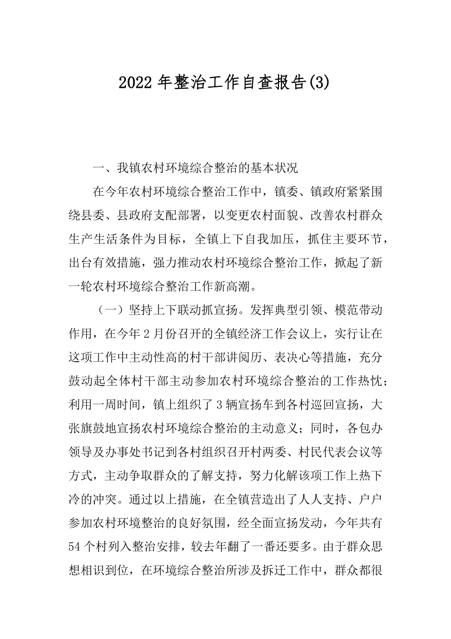 2022年整治工作自查报告(3).docx_第1页