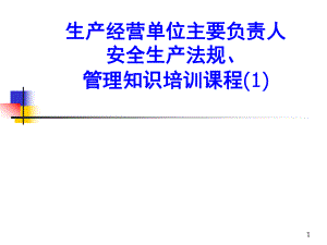 生产经营单位主要负责人安全生产管理知识培训课程ppt课件.ppt