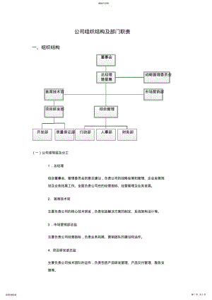 2022年某公司组织结构及部门职责概述 .pdf