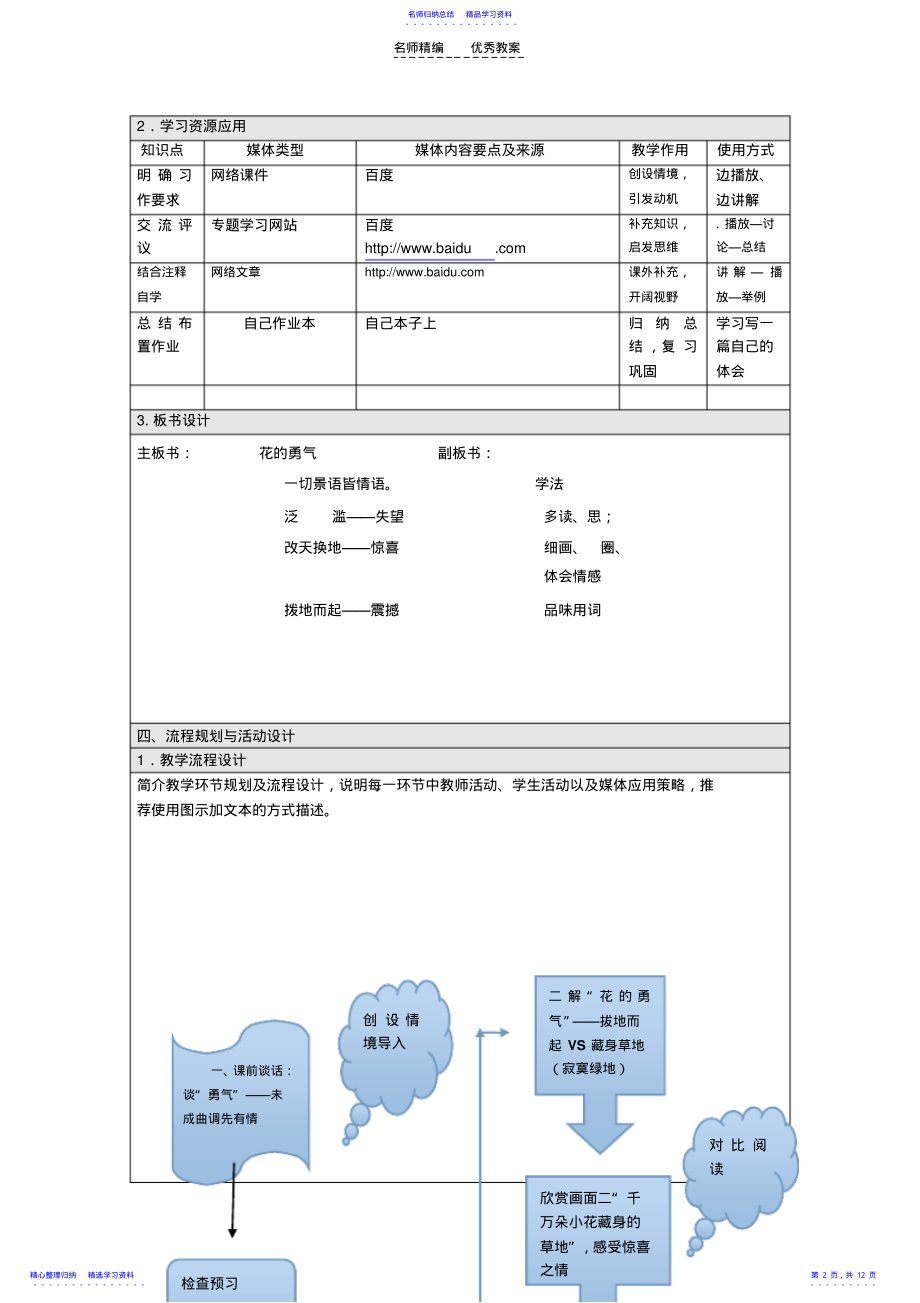 2022年《花的勇气》信息化教学设计 .pdf_第2页