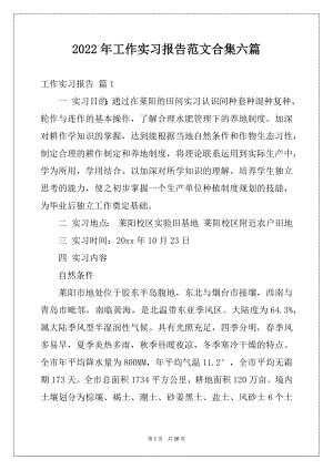 2022年工作实习报告范文合集六篇范本.docx