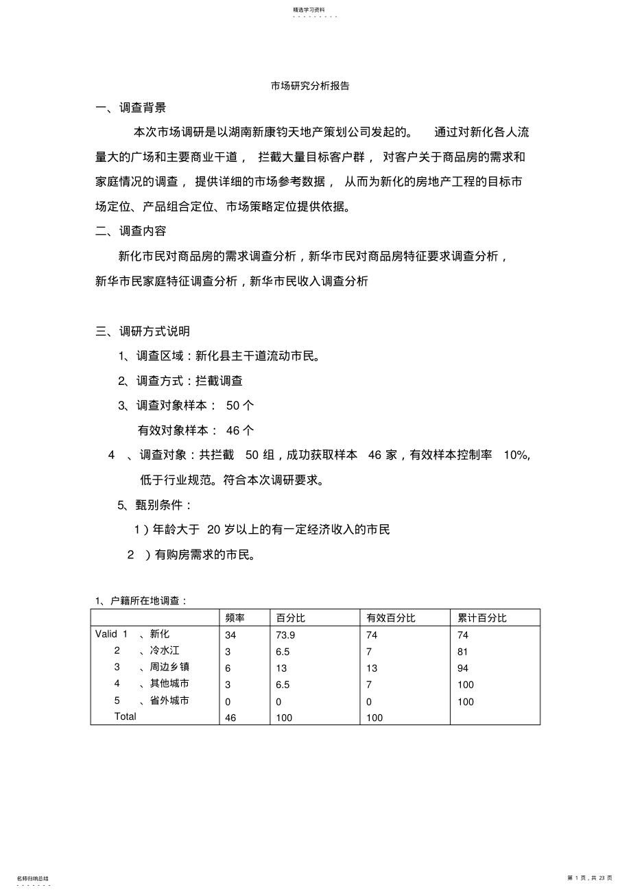 2022年某住房市场调查报告 .pdf_第1页