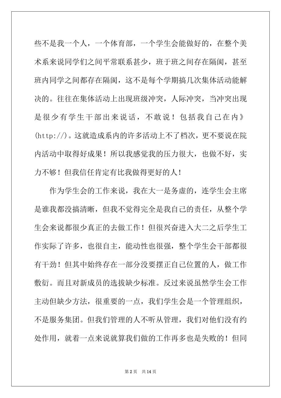 2022年学生会干部辞职报告汇编七篇.docx_第2页