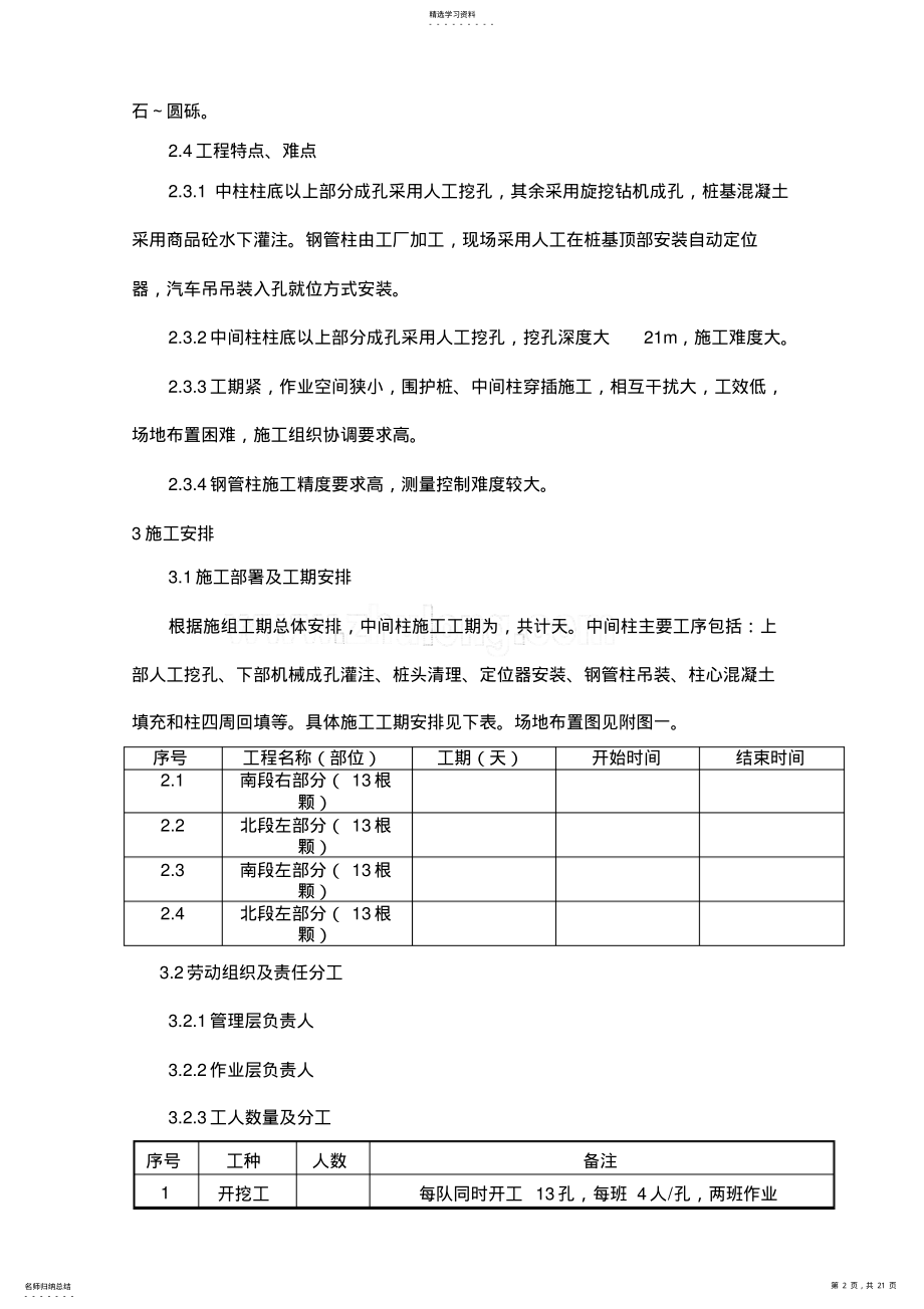 2022年某地铁车站中间柱及钢管柱施工技术方案 .pdf_第2页