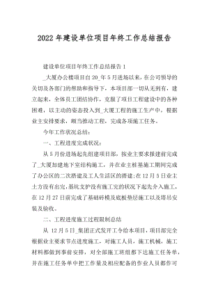 2022年建设单位项目年终工作总结报告.docx