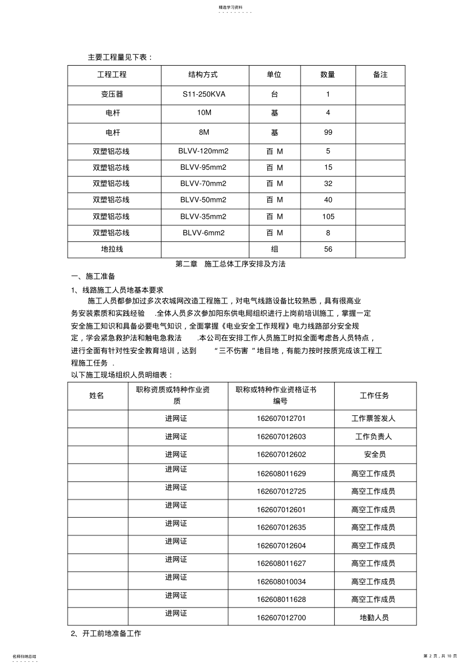 2022年某电网改造工程施工组织设计方案 .pdf_第2页