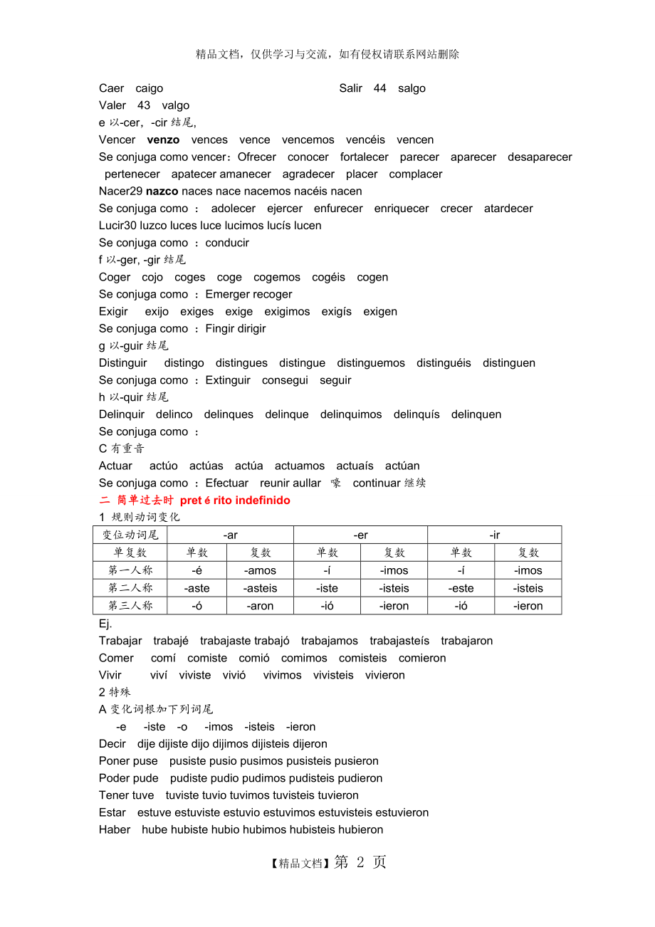 最全西班牙语变位动词及时态.doc_第2页